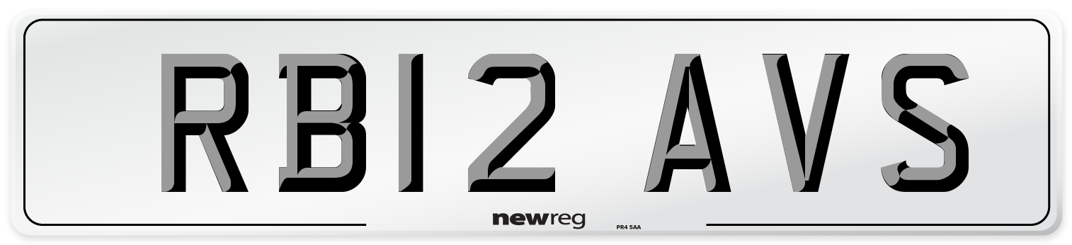 RB12 AVS Number Plate from New Reg